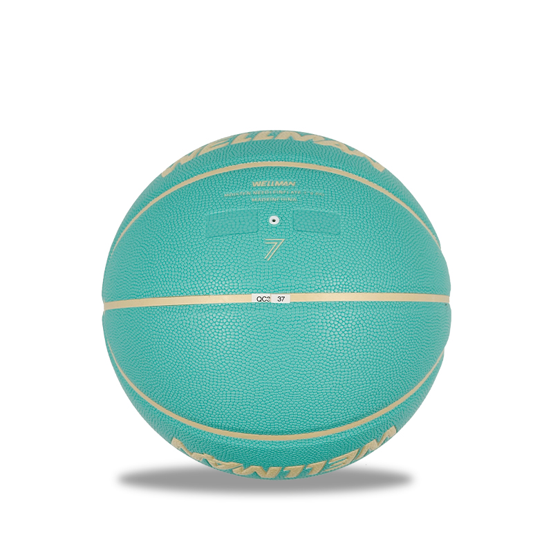 PU-Basketballball Nr. 7 Tiffany-blaues Leder-Heißpresskleber-Set für den Innen- und Außenbereich mit Beutel-Luftnadel BSCI/ISO9001 OEM/ODM-Großhandel