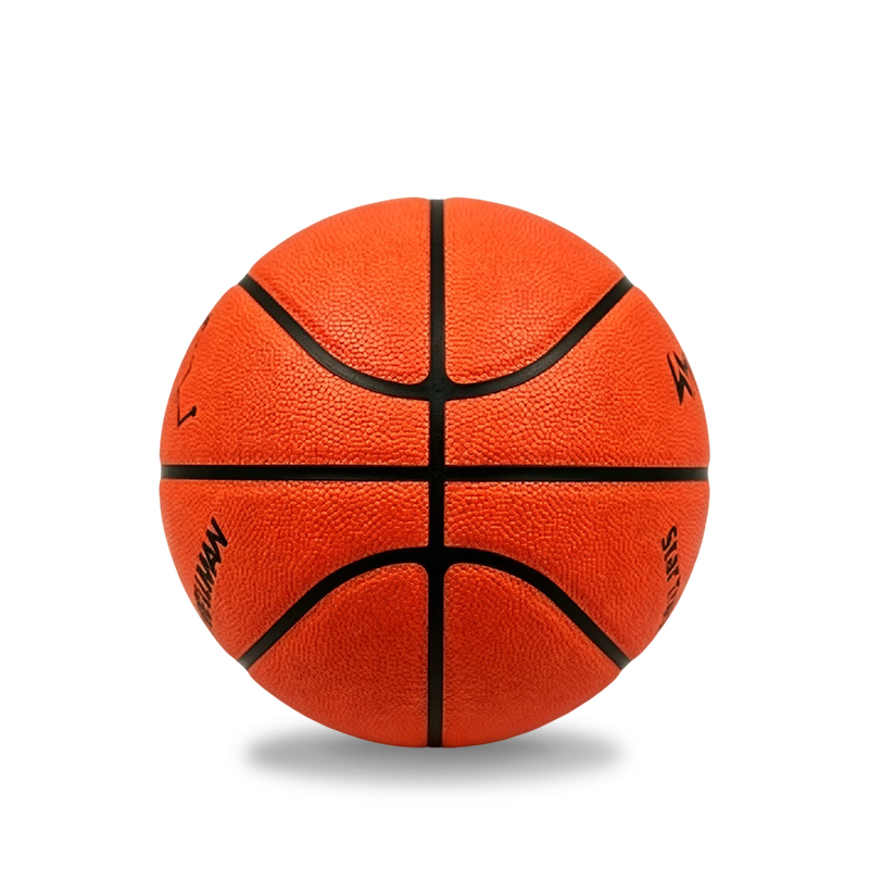 16-Panel-halbgeteilter PU-Basketball mit Rillenaufklebern für das Flugbahntraining