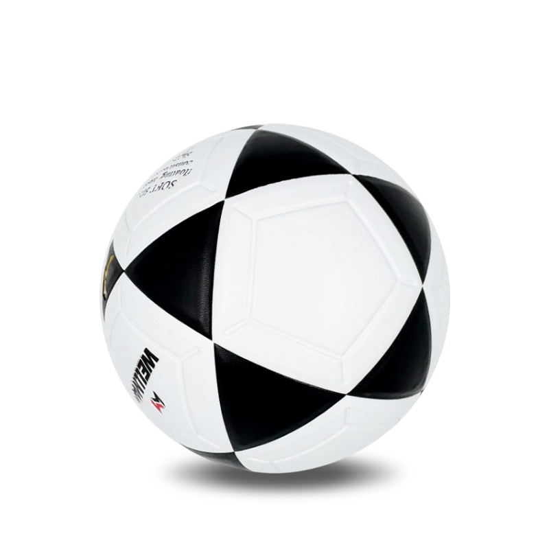 Schwarz-weißer PU/PVC-Fußball mit Heißklebung, anpassbare, exklusive Team- und Club-Logofarben