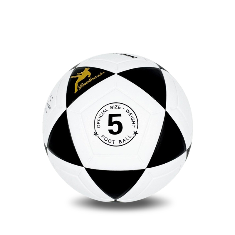 Schwarz-weißer PU/PVC-Fußball mit Heißklebung, anpassbare, exklusive Team- und Club-Logofarben