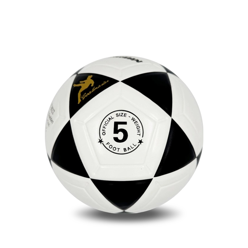 Schwarz-weißer PU/PVC-Fußball mit Heißklebung, anpassbare, exklusive Team- und Club-Logofarben