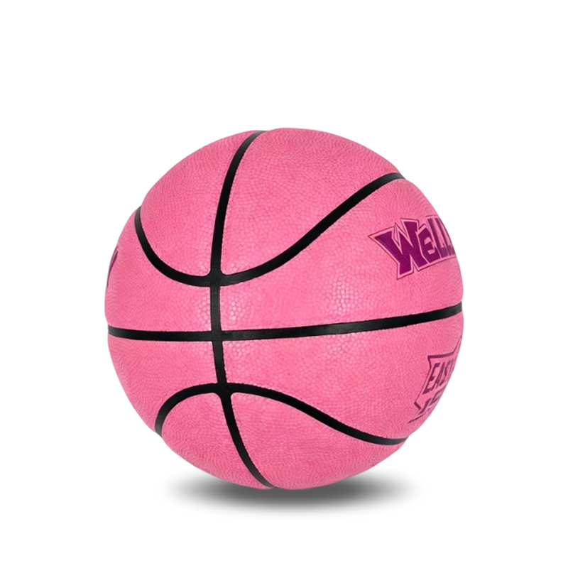 Damen Standard 510–570 g, Größe 6, feuchtigkeitsabsorbierender PU-Basketball mit rosa Auflage